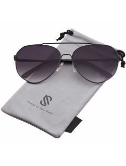 Oversized Aviator Sunglasses Mirrored Flat Lens for Men Women UV400 SJ1083