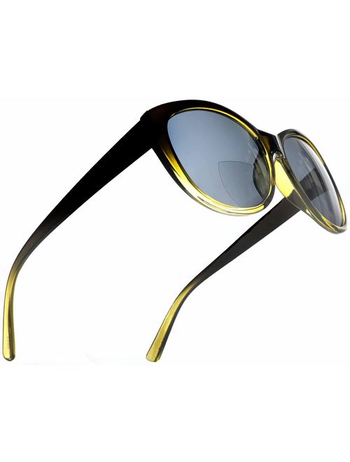 Reader Sunglasses for Women Bifocal for Reading Under the Sun Cateye Glasses