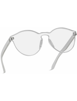 WearMe Pro - Colorful One Piece Transparent Round Super Retro Sunglasses