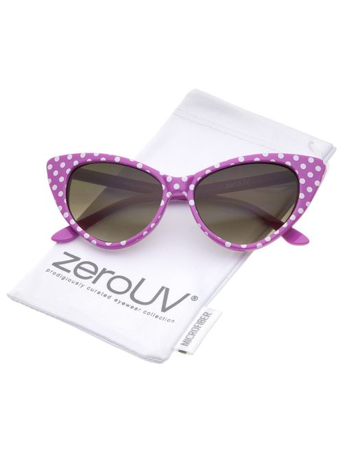 zeroUV - Women's Retro Oversized High Point Cat Eye Sunglasses 54mm