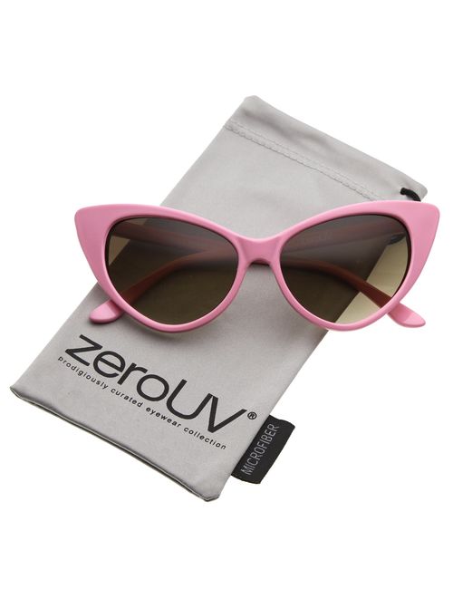 zeroUV - Women's Retro Oversized High Point Cat Eye Sunglasses 54mm