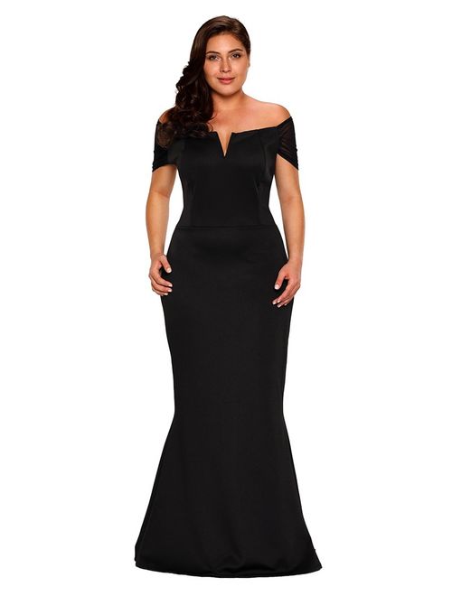 LALAGEN Women's Plus Size Off Shoulder Long Formal Party Dress Evening Gown