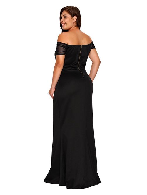 LALAGEN Women's Plus Size Off Shoulder Long Formal Party Dress Evening Gown