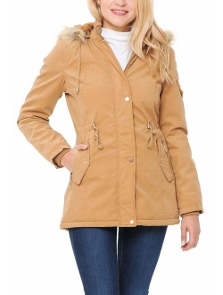 Auline Collection Women's Versatile Military Safari Utility Anorak Street Fashion Hoodie Jacket