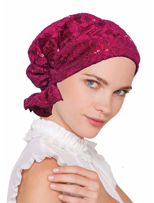 Turban Plus The Abbey Cap in Poly Knit Chemo Caps Cancer Hats for Women