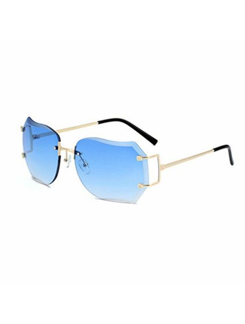 MINCL/Hot Oversized Rimless Sunglasses Women Clear Lens Eyewear