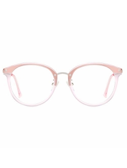 Retro Round Blue Light Blocking Glasses Computer Eyeglasses