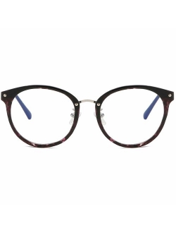 Retro Round Blue Light Blocking Glasses Computer Eyeglasses