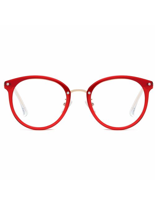 SOJOS Retro Round Blue Light Blocking Glasses Computer Eyeglasses