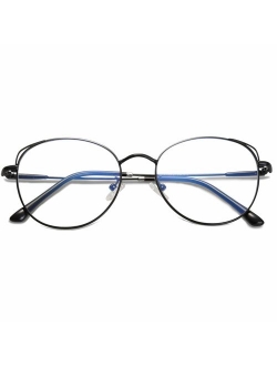 Cat Eye Blue Light Blocking Glasses Hipster Metal Frame Women Eyeglasses She Young