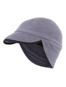 Home Prefer Winter Warm Skull Cap Outdoor Windproof Fleece Earflap Hat with Visor