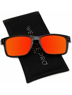 WearMe Pro - Premium Polarized Mirror Lens Classic Square Style Sunglasses