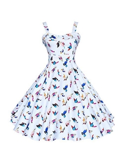 Maggie Tang 50s 60s Vintage Cocktail Retro Swing Rockabilly Full Circle Dress