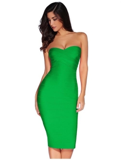 Meilun Women's Knee Strapless Bandage Bodycon Party Dress