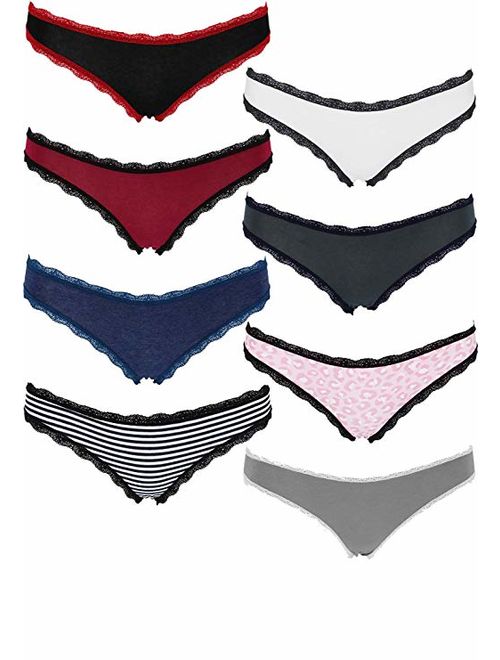 Emprella Cotton Underwear Women, 8 Pack Womens Bikini Seamless Ladies Cheeky Panties S-XL