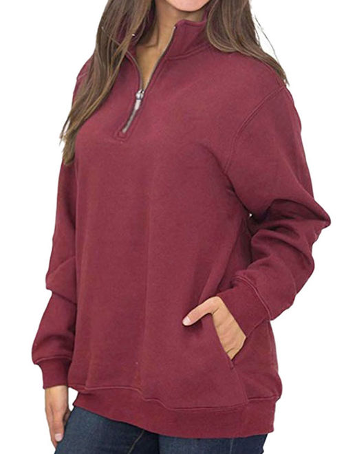 womens zip neck sweatshirt