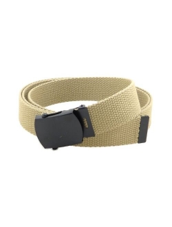 Canvas Web Belt Military Style with Black Buckle and Tip 56