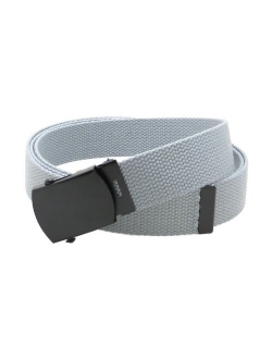 Canvas Web Belt Military Style with Black Buckle and Tip 56