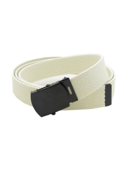 Canvas Web Belt Military Style with Black Buckle and Tip 56