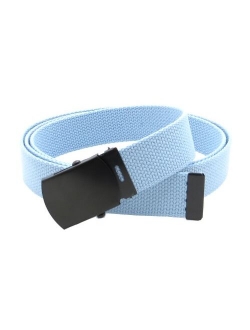 Canvas Web Belt Military Style with Black Buckle and Tip 56