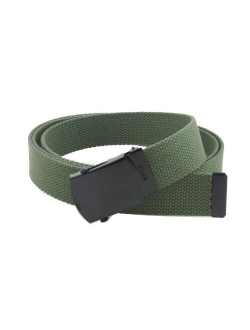 Canvas Web Belt Military Style with Black Buckle and Tip 56