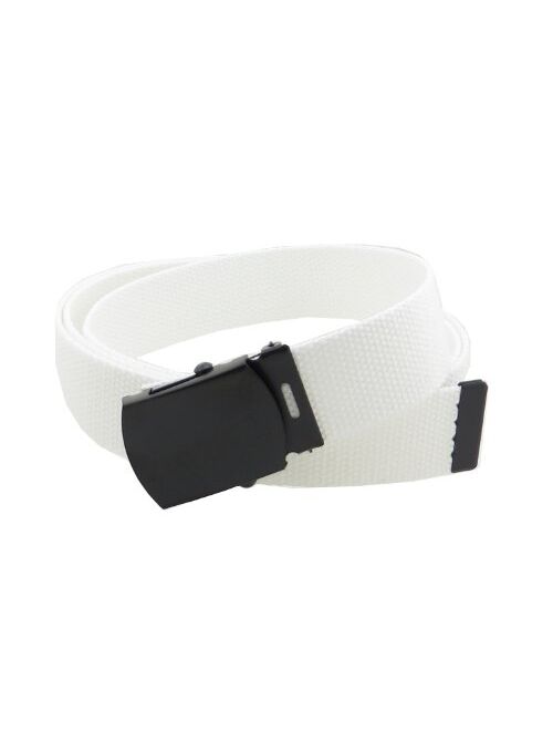 Canvas Web Belt Military Style with Black Buckle and Tip 56