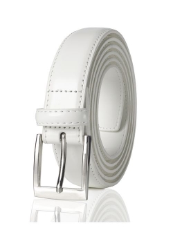 Belts for Men Mens Belt Buckle Genuine Leather Stitched Uniform Dress Belt