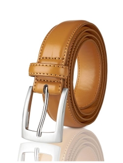 Belts for Men Mens Belt Buckle Genuine Leather Stitched Uniform Dress Belt