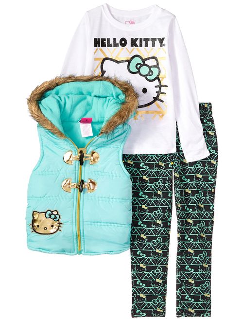 Hello Kitty Girls' Baby 3 Piece Tee, Vest, and Legging Set