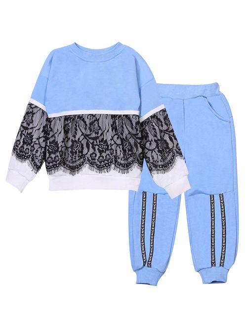 LZH Toddler Girls Clothes Tracksuit Floral Print Outfits Coat Pants Suit