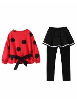 Cute Little Girls 2 Pieces Clothing Set Outfit Top+Leggings Pantsskirts