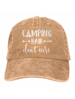 HHNLB Unisex Camping Hair Don t Care 1 Vintage Jeans Baseball Cap Classic Cotton Dad Hat Adjustable Plain Cap