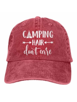 HHNLB Unisex Camping Hair Don t Care 1 Vintage Jeans Baseball Cap Classic Cotton Dad Hat Adjustable Plain Cap