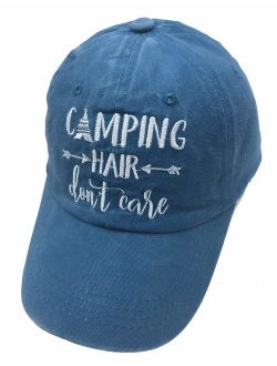 HHNLB Unisex Camping Hair Don t Care 1 Vintage Jeans Baseball Cap Classic Cotton Dad Hat Adjustable Plain Cap