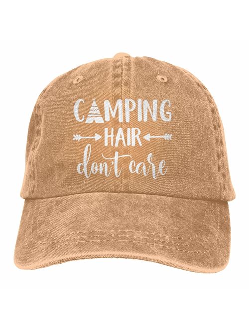 HHNLB Unisex Camping Hair Don t Care 1 Vintage Jeans Baseball Cap Classic Cotton Dad Hat Adjustable Plain Cap