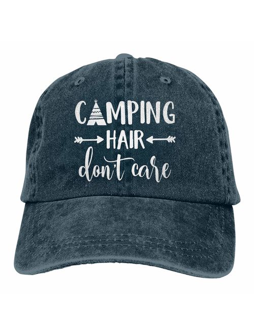 HHNLB Unisex Camping Hair Don t Care 1 Vintage Jeans Baseball Cap Classic Cotton Dad Hat Adjustable Plain Cap