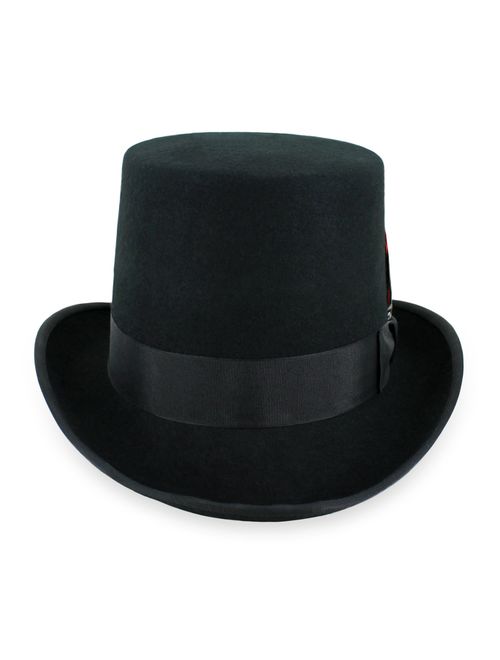 Mens Top Hat Satin Lined Topper by Belfry 100% Wool in Black Grey Navy Pearl