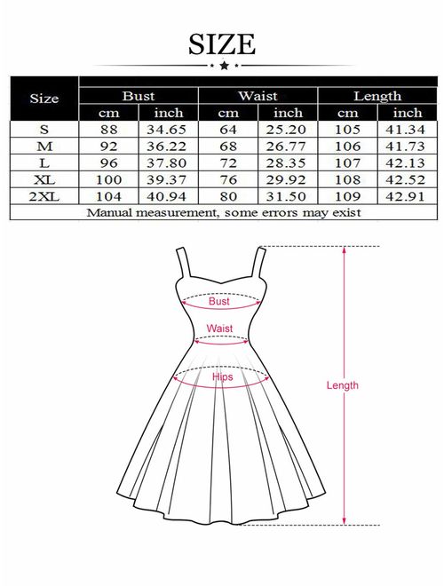 KENANCY Women Round Neck Retro Rockabilly Vestido Vintage Dress 50's 60's Rockabilly Bandage