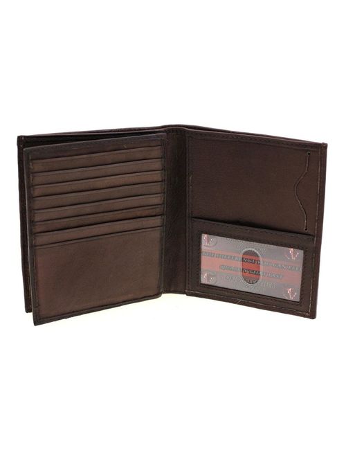 Paul & Taylor Men's Leather Hipster Center Flap Bifold Wallet - Multiple Colors!