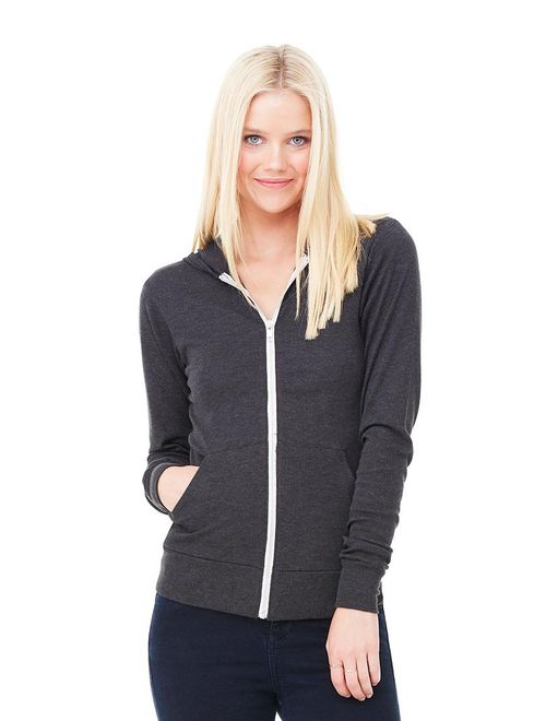 Women's Triblend Full-Zip Lightweight Hoodie