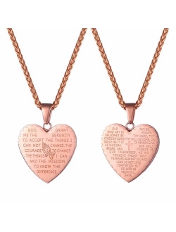 U7 Men Women Bible Verse Prayer Necklace with Free Chain 20