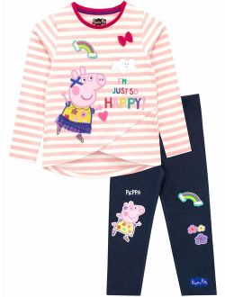 Peppa Pig Girls' Peppa T-Shirt and Leggings