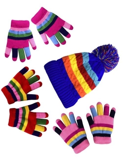 Peach Couture Children's Toddler Warm Winter Gloves and Mittens Value packs