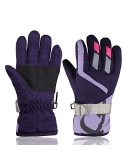 YR.Lover Children Ski Gloves Winter Warm Outdoor Riding Thickening Gloves(2-4Y)