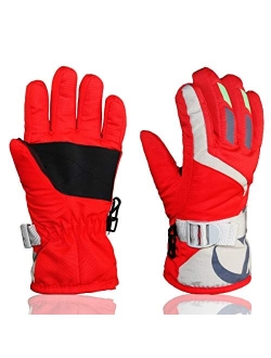 YR.Lover Children Ski Gloves Winter Warm Outdoor Riding Thickening Gloves(2-4Y)