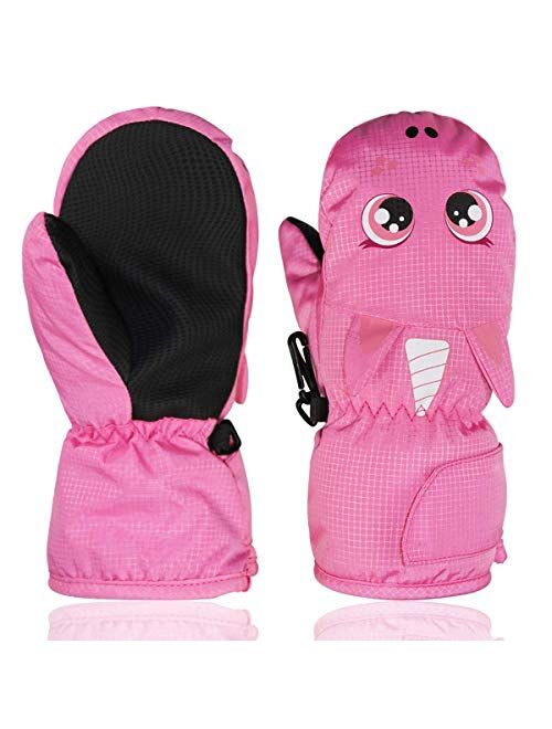 YR.Lover Children Ski Gloves Winter Warm Outdoor Riding Thickening Gloves(2-4Y)