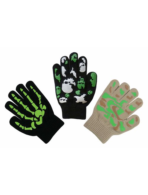 N'Ice Caps Boys Girls Magic Stretch Gloves 3 Pair Pack Assortment