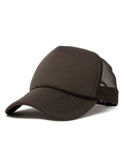 Trucker Cap Mesh Hat with Solid Colors and Adjustable Strap and Small Braid