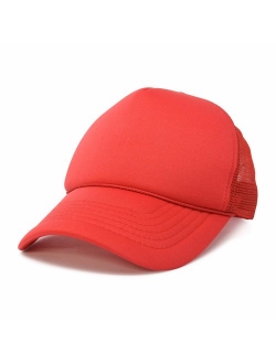 Trucker Cap Mesh Hat with Solid Colors and Adjustable Strap and Small Braid