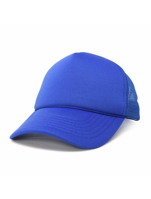 Trucker Cap Mesh Hat with Solid Colors and Adjustable Strap and Small Braid